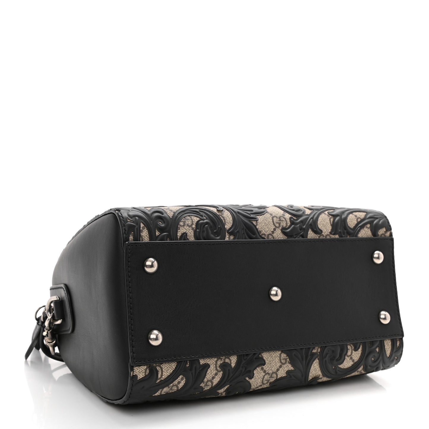 GG Supreme Monogram Arabesque Small Boston Black