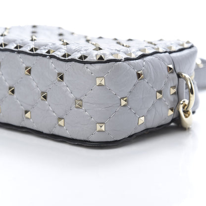 Valentino Garavani Craquele Nappa Rockstud Spike Camera Crossbody Bag Pastel Grey 9 of 10