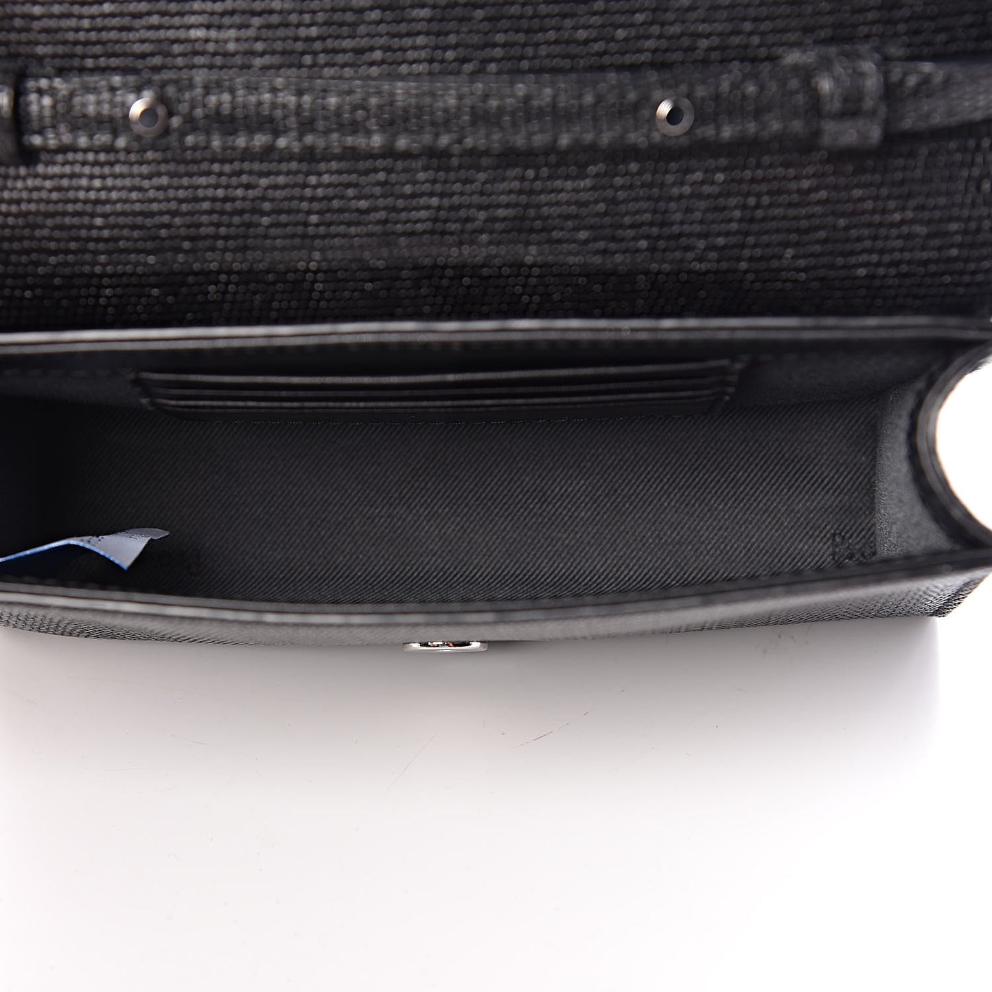 Calfskin Lizard Embossed PS11 Wallet With Strap Black