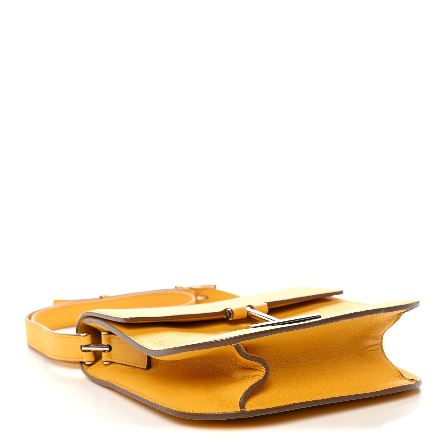 Tom Ford Grained Calfskin Mini T Clasp Tara Crossbody Bag Yellow 4 of 11