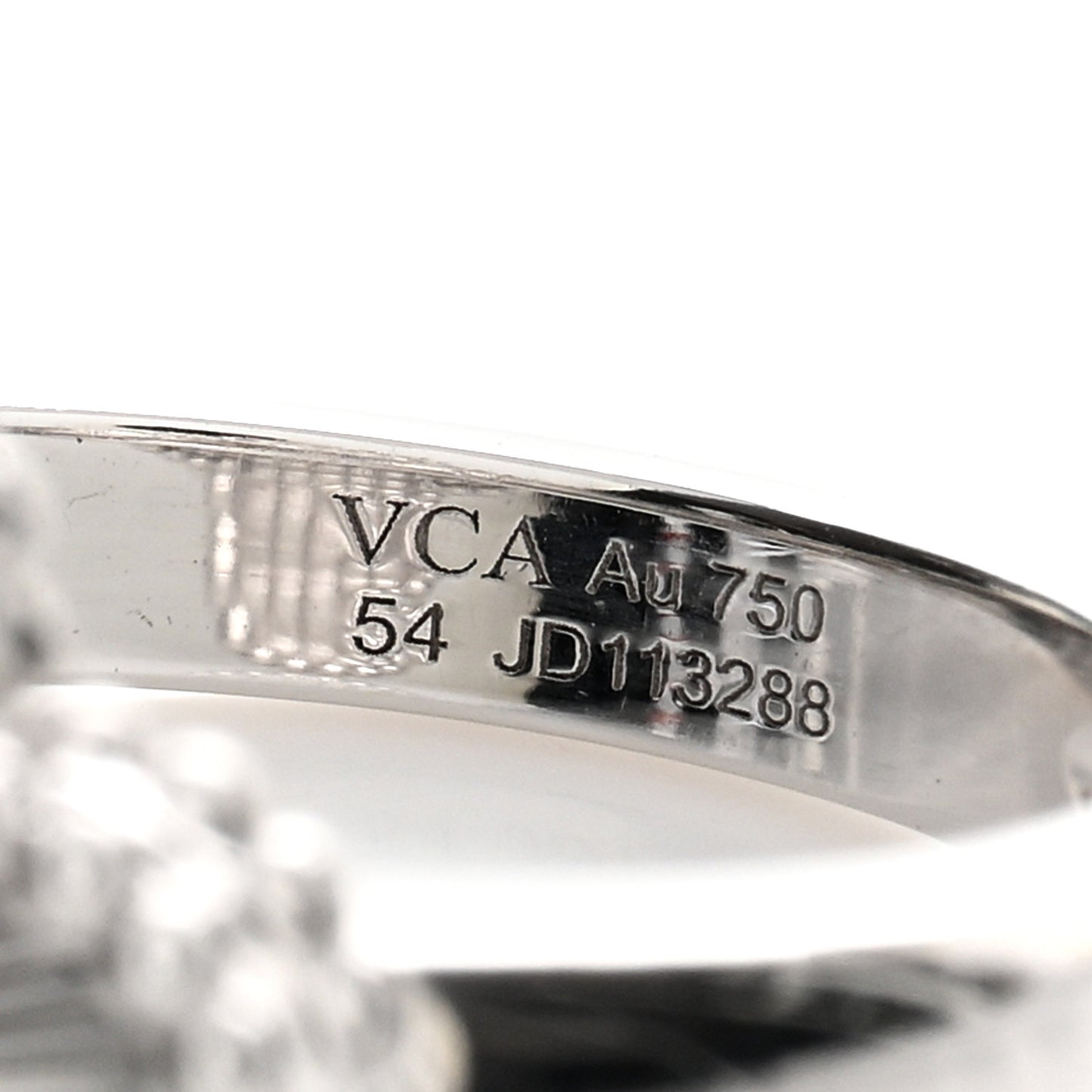 18K White Gold Guilloche Vintage Alhambra Ring 54 6.75