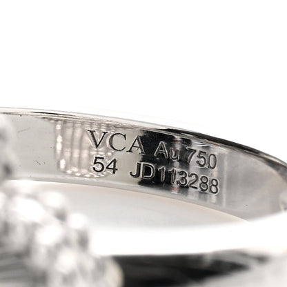 Van Cleef & Arpels 18K White Gold Guilloche Vintage Alhambra Ring 54 6.75 4 of 4