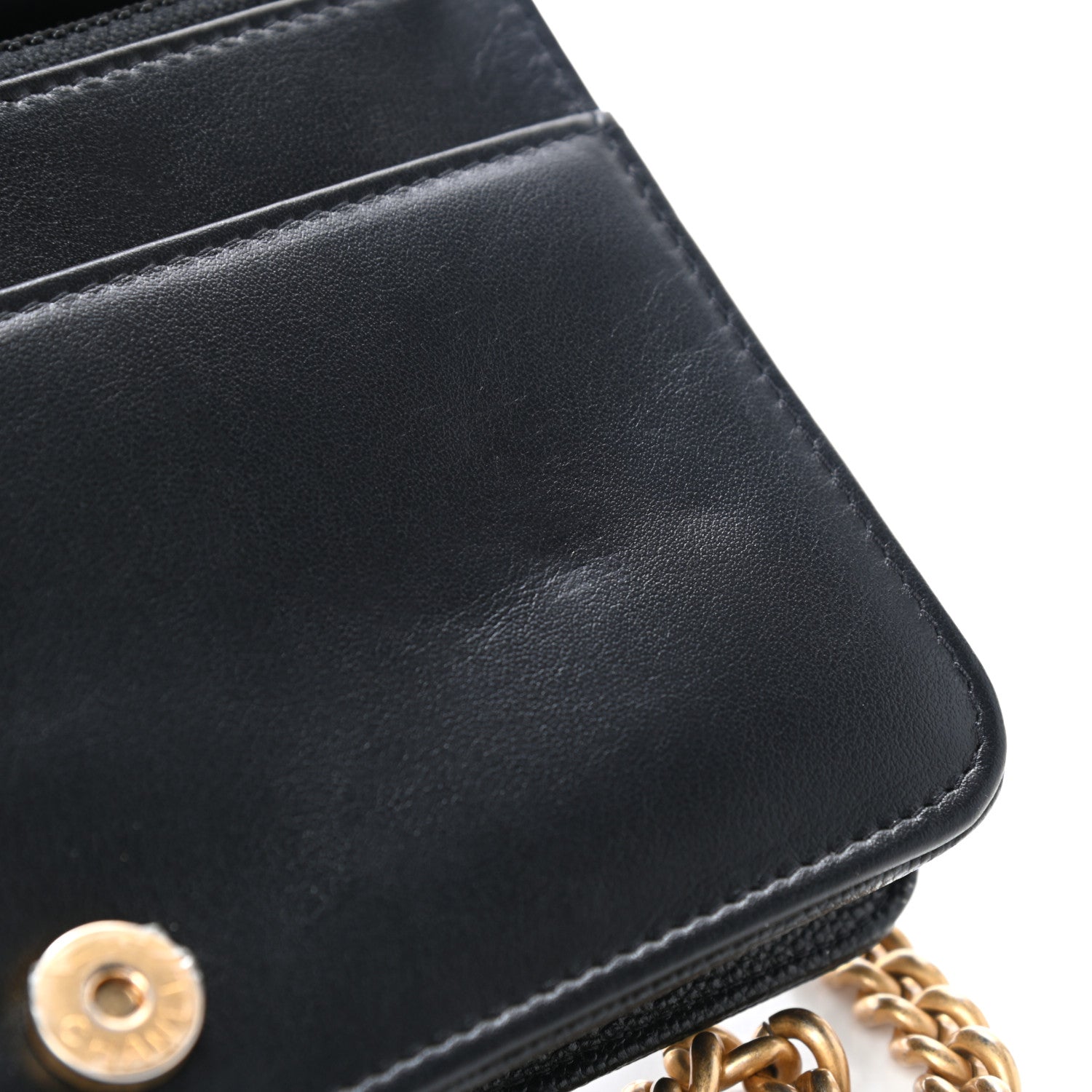 Chanel Caviar Quilted Boy Wallet On Chain WOC Black 11 of 11