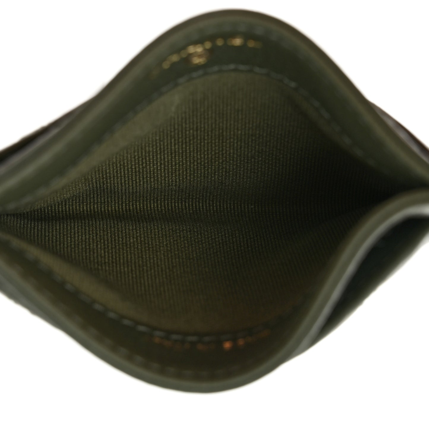 Lambskin Quilted Card Holder Khaki