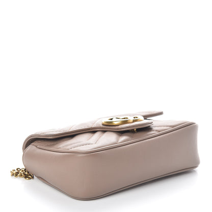 Gucci Calfskin Matelasse Super Mini GG Marmont Shoulder Bag Porcelain Rose 4 of 11