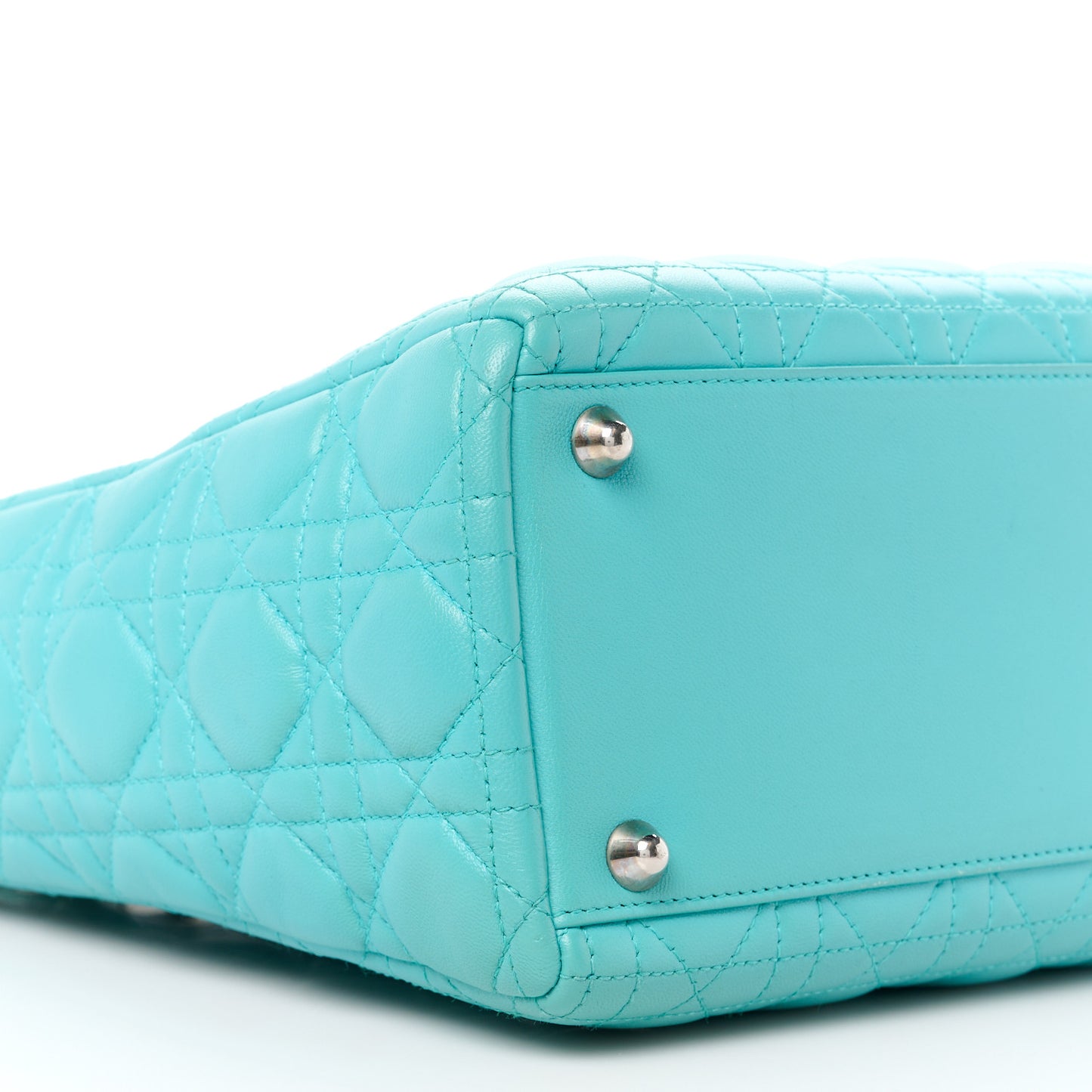 Lambskin Cannage Large Lady Dior Turquoise
