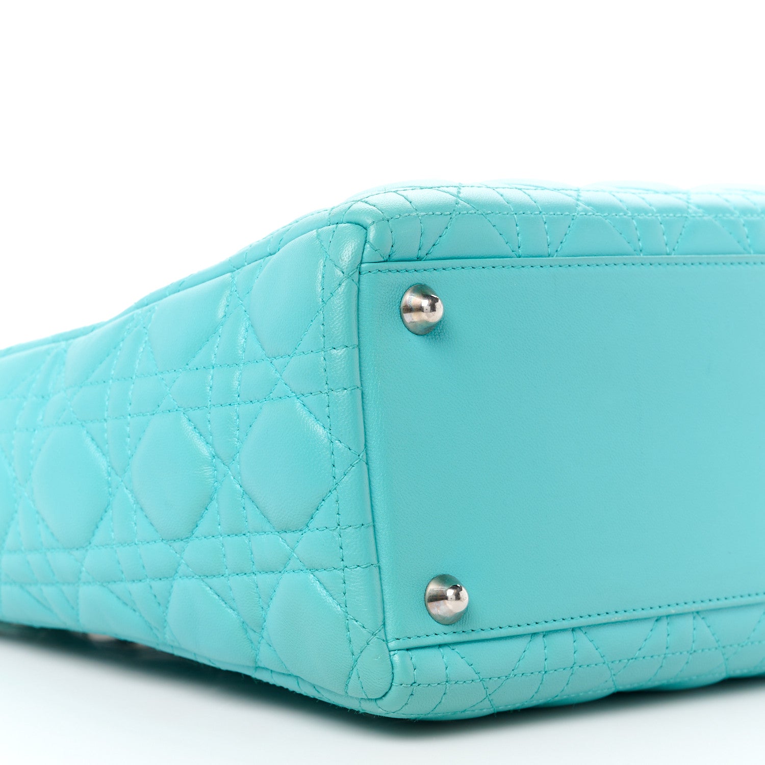Christian Dior Lambskin Cannage Large Lady Dior Turquoise 9 of 10