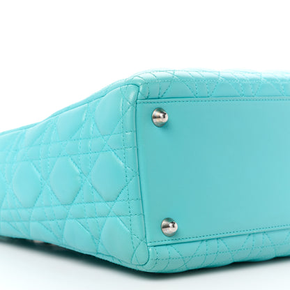 Christian Dior Lambskin Cannage Large Lady Dior Turquoise 9 of 10