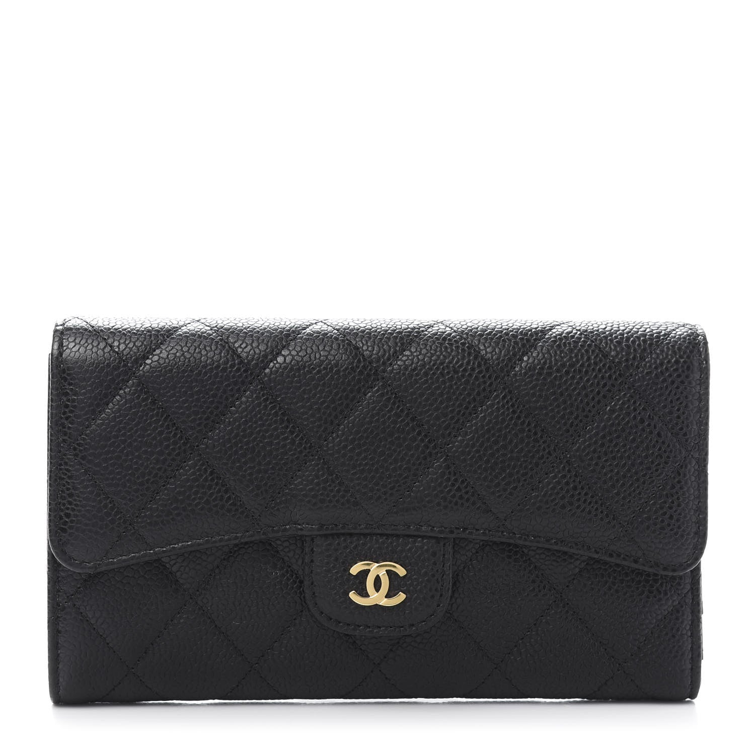 Chanel Caviar Quilted Long Flap Wallet Black 1 of 13