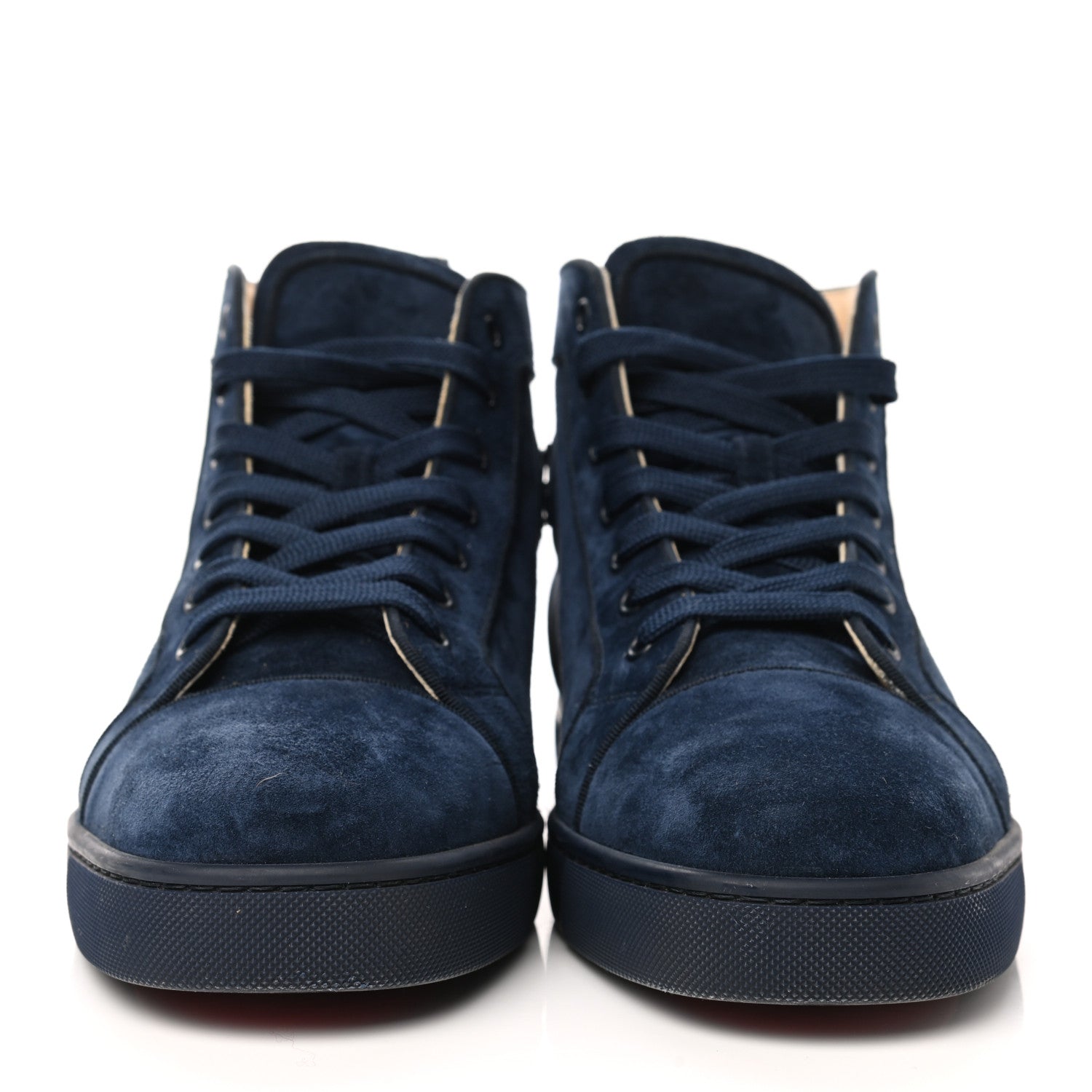 Christian Louboutin Veau Velours Louis Orlato High Top Sneakers 43.5 Blue 2 of 10