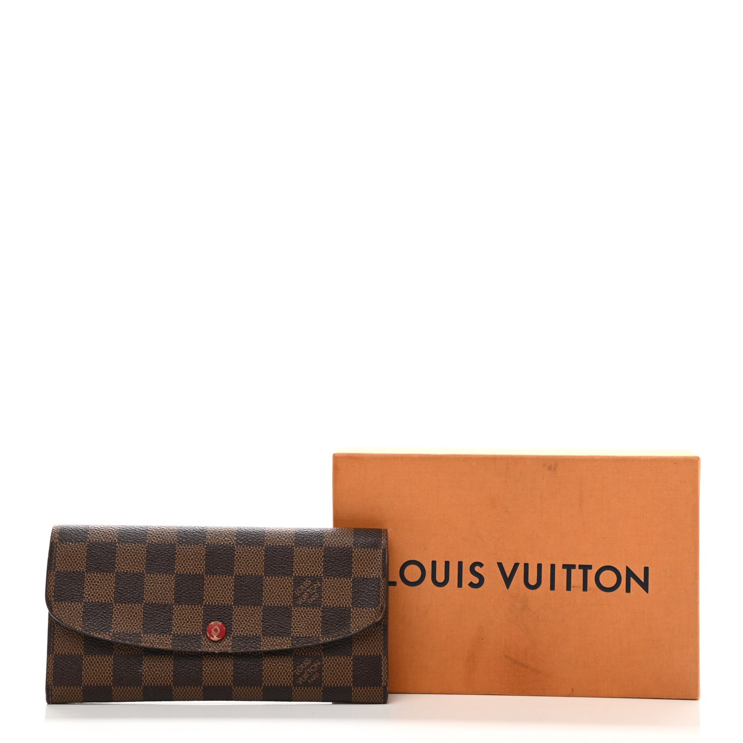 Damier Ebene Emilie Wallet Red