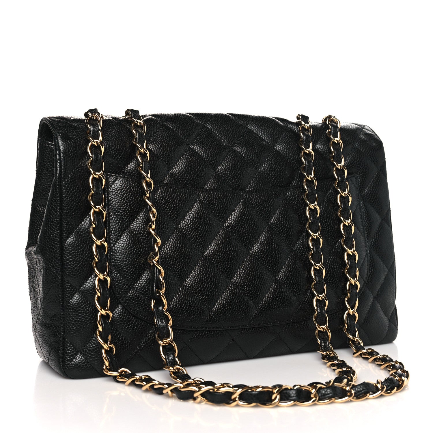 Chanel Caviar Quilted Jumbo Single Flap Black 3 of 11