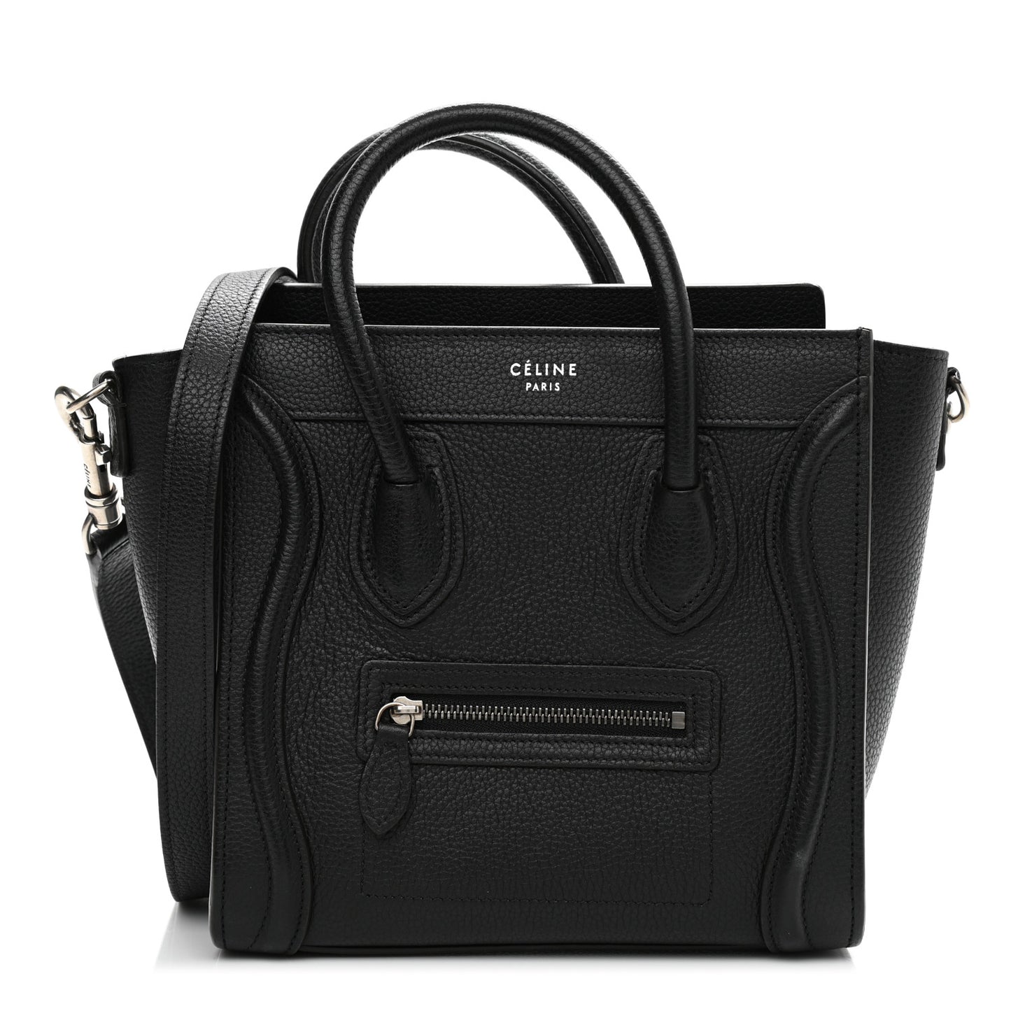 Drummed Calfskin Nano Luggage Black