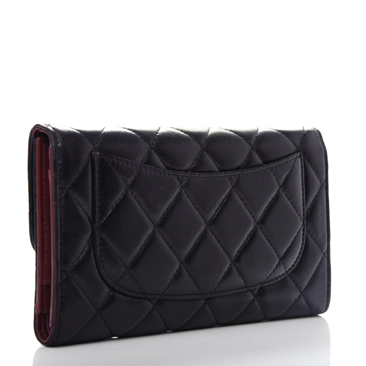 Chanel Lambskin Quilted Large Flap Wallet Black 3 of 8