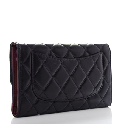 Chanel Lambskin Quilted Large Flap Wallet Black 3 of 8