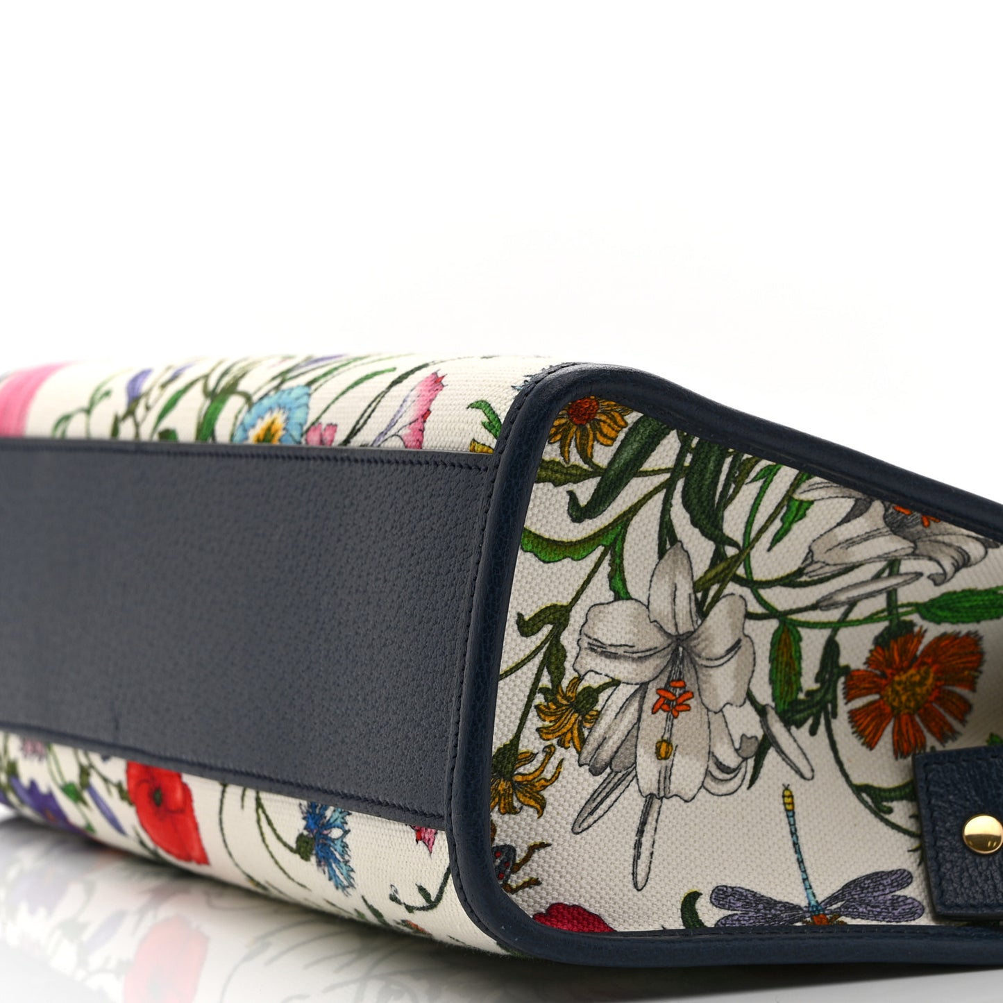 Canvas Medium Flora Tote White Multicolor Blue Agata