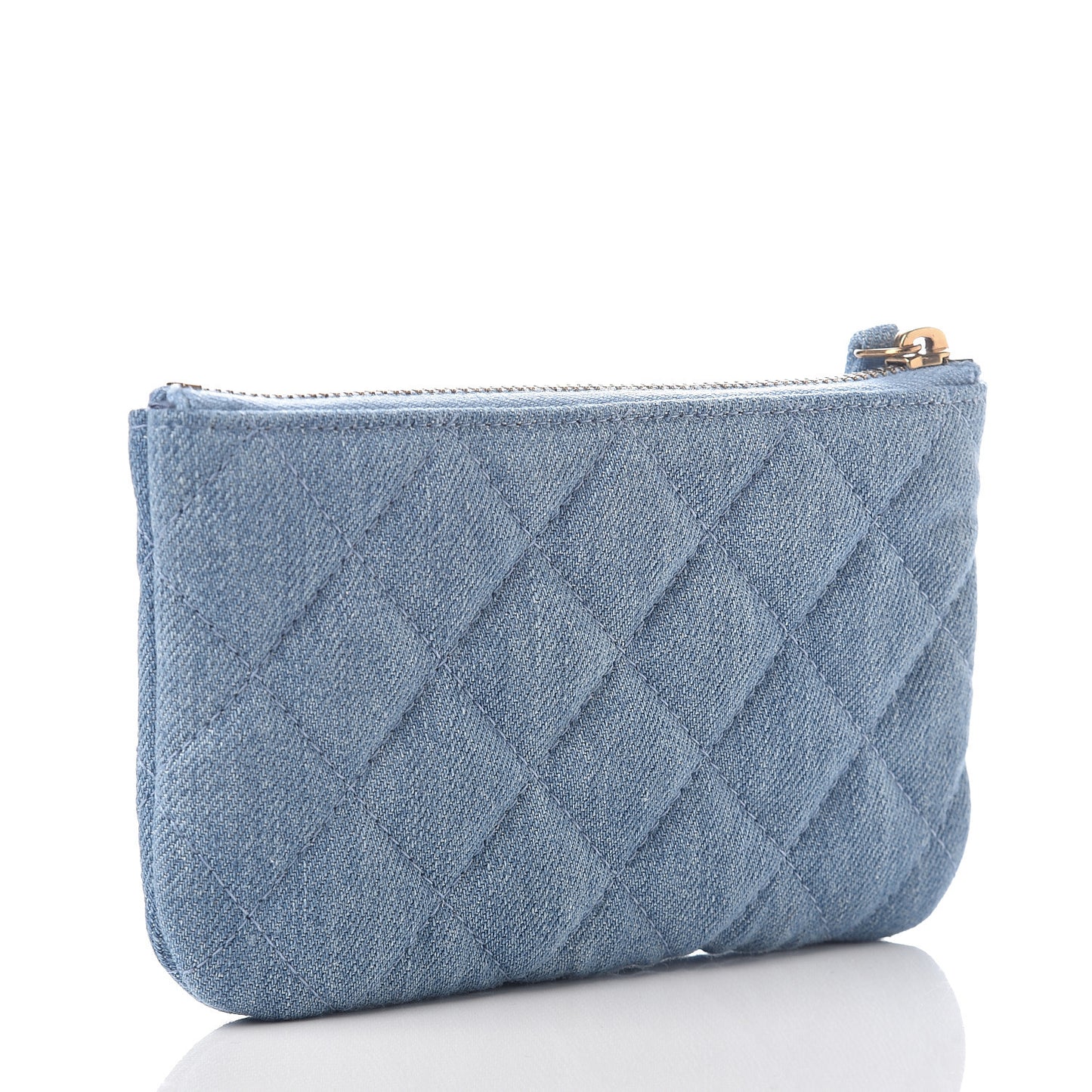 Denim Quilted Small Reissue Cosmetic Case Blue