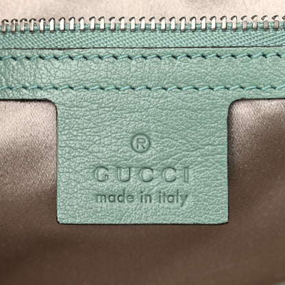 Gucci Sequin Satin Calfskin Matelasse Diagonal Small GG Marmont Shoulder Bag Grigio Argento Verde Chiaro Rosa Giallo Light Water Green 6 of 10