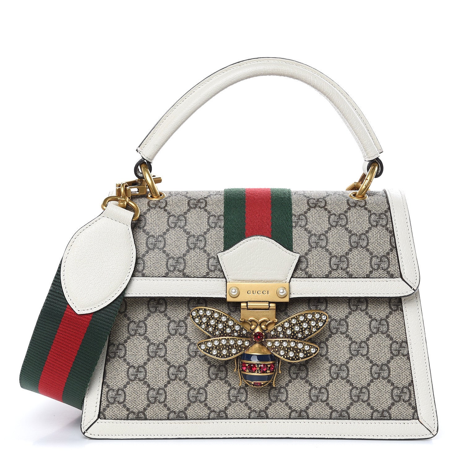 Gucci GG Supreme Monogram Small Queen Margaret Top Handle Bag White 1 of 10