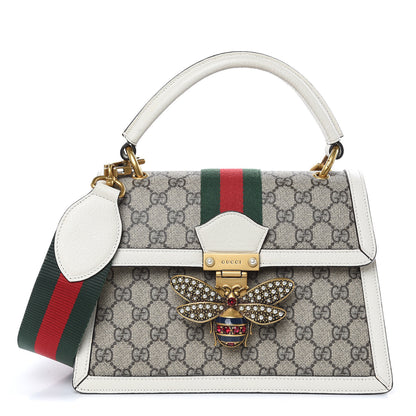 Gucci GG Supreme Monogram Small Queen Margaret Top Handle Bag White 1 of 10