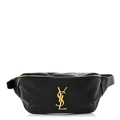 Saint Laurent Grain De Poudre Monogram Belt Bag Black 1 of 13