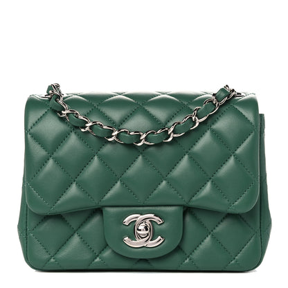 Chanel Lambskin Quilted Mini Square Flap Green 1 of 12