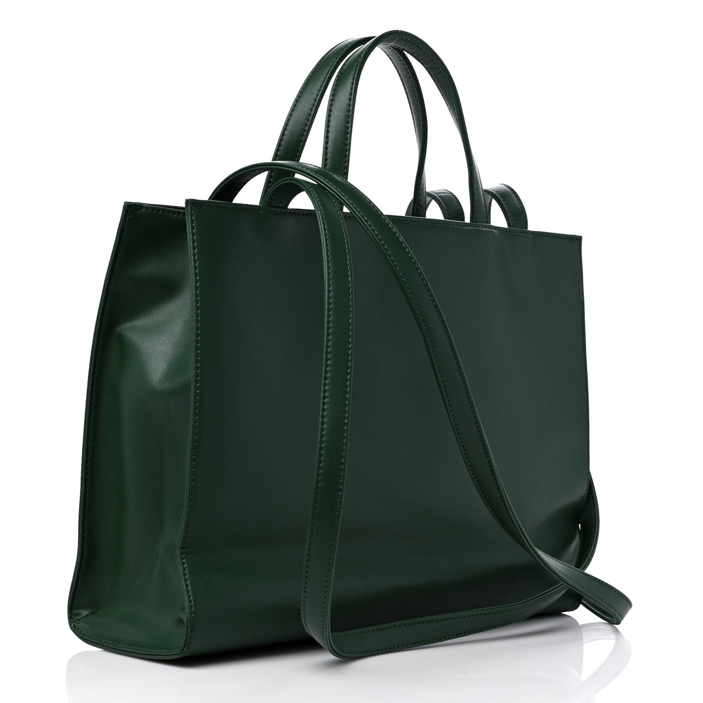 Vegan Leather Medium Shopping Bag Dark Olive