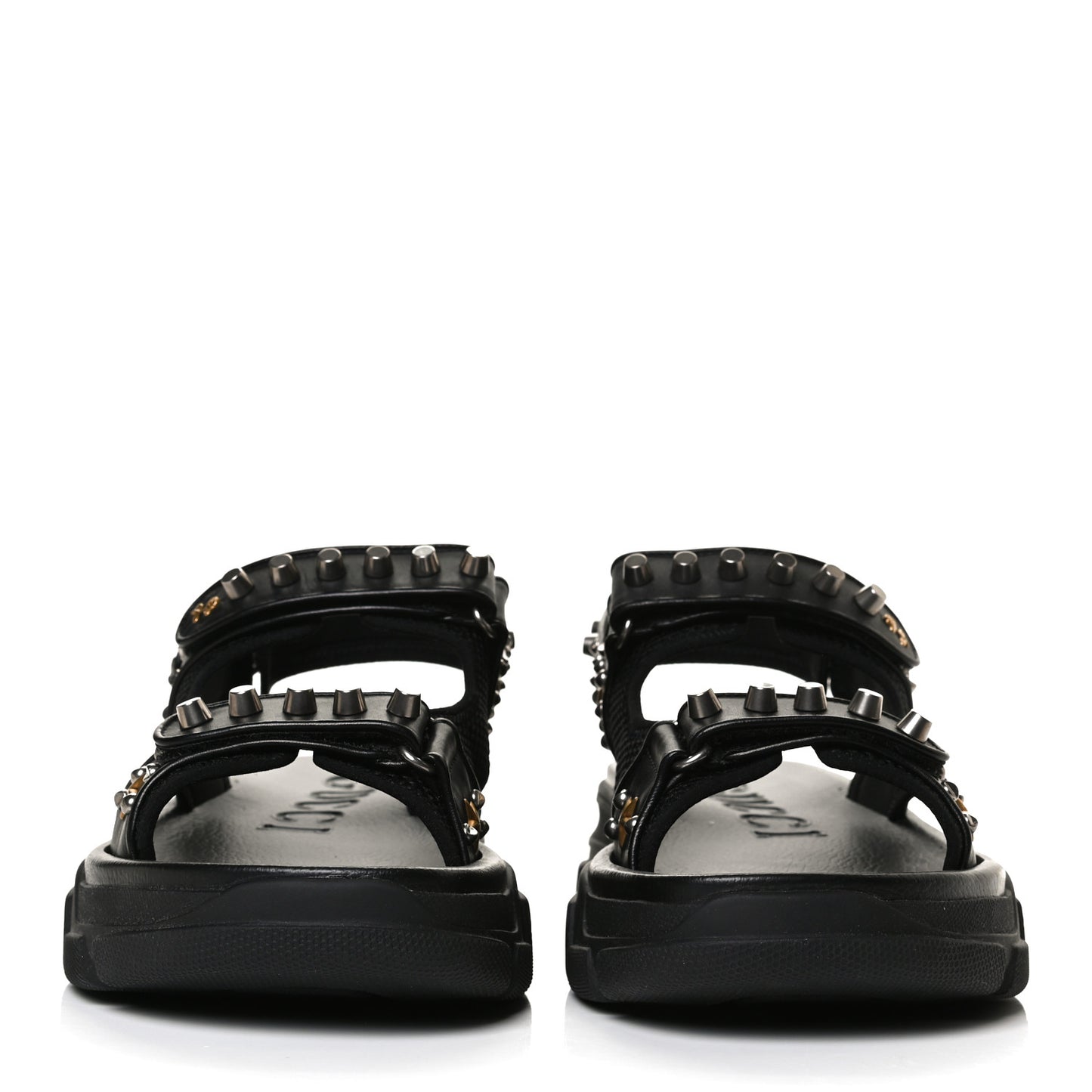 Nappa Mesh Studded Mens Aguru Sandals 11 Black
