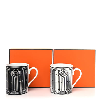 Hermes Porcelain H Deco Mug Set of 2 10 of 10