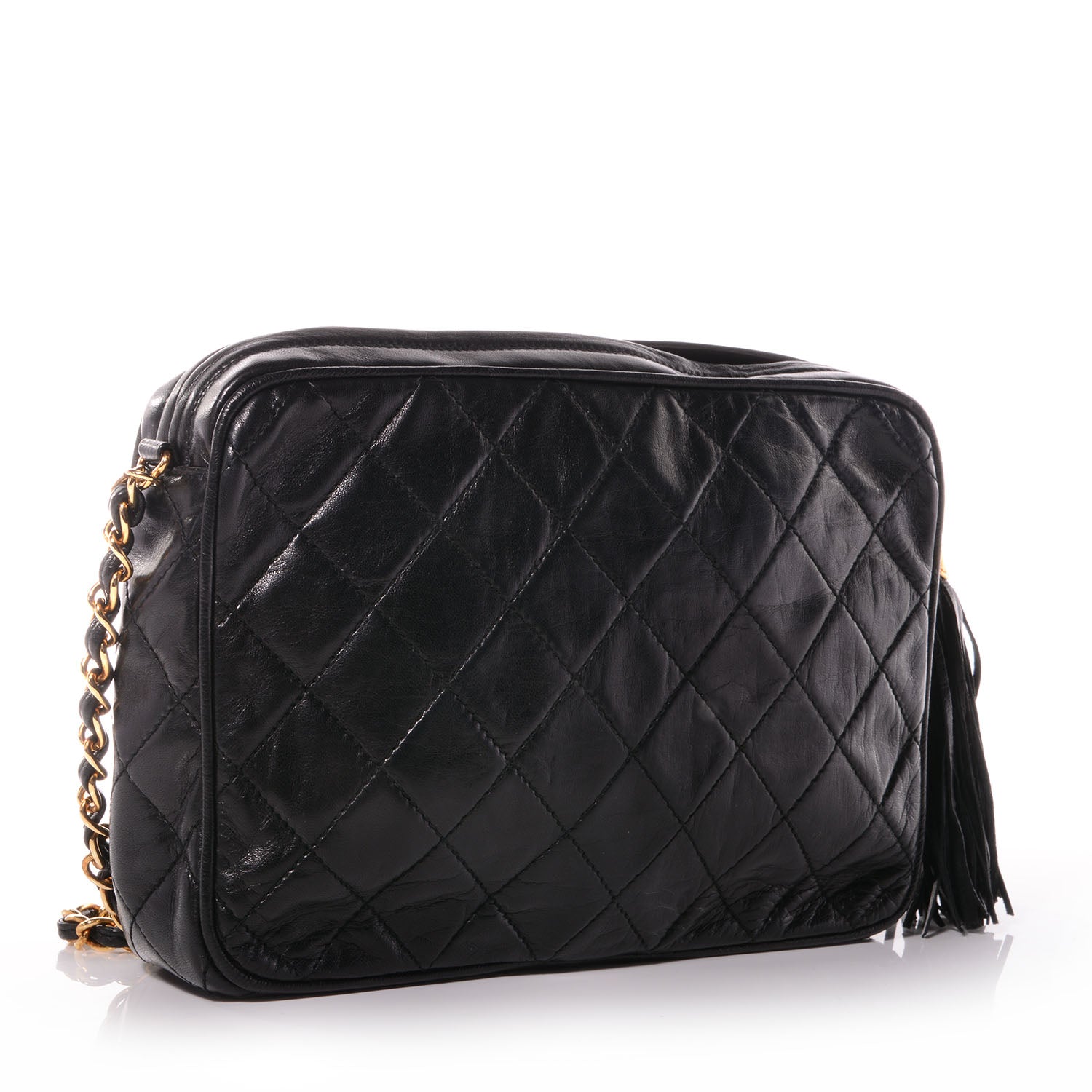 Chanel Lambskin Quilted Tassel Camera Case Black 3 of 7