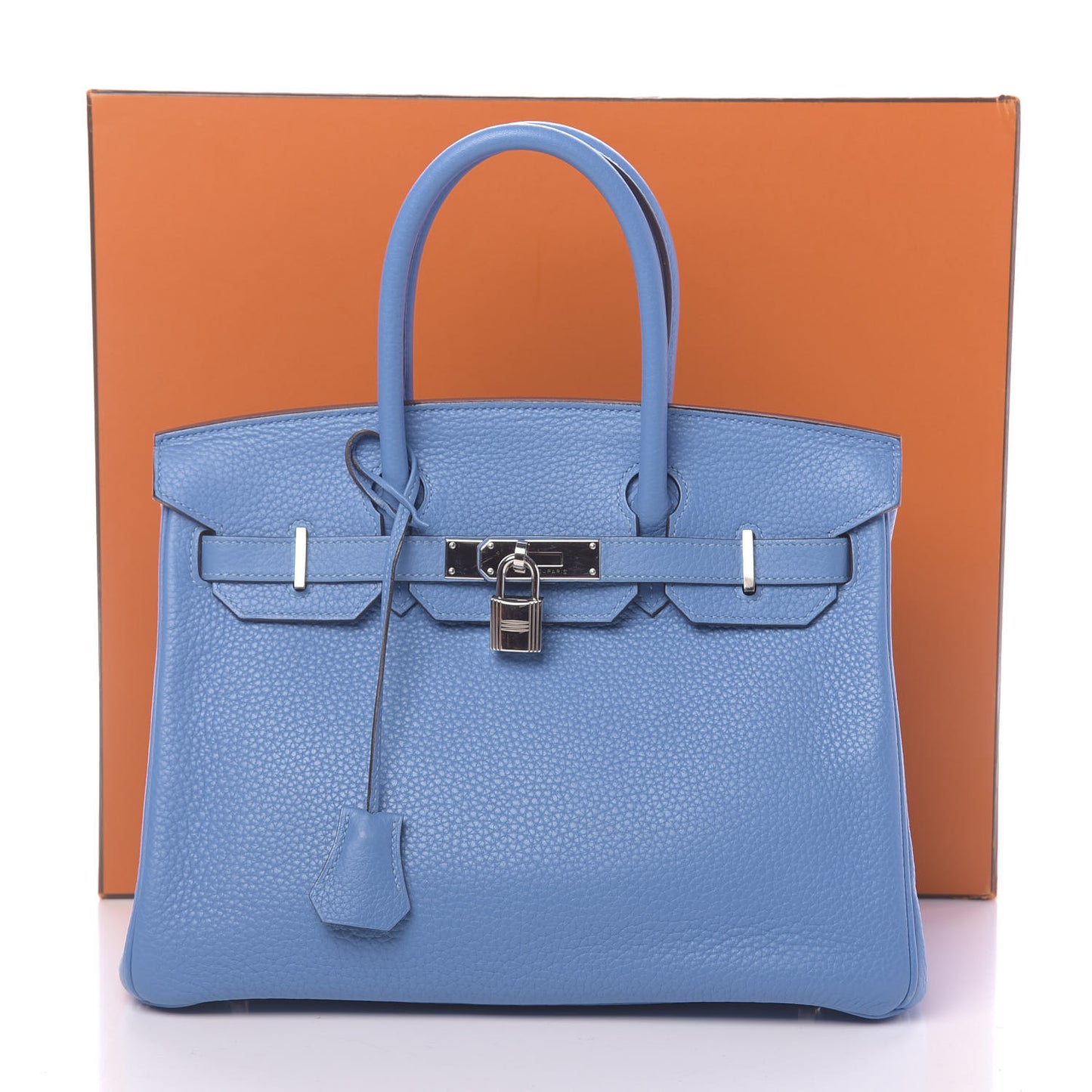 Taurillon Clemence Birkin 30 Bleu Paradis