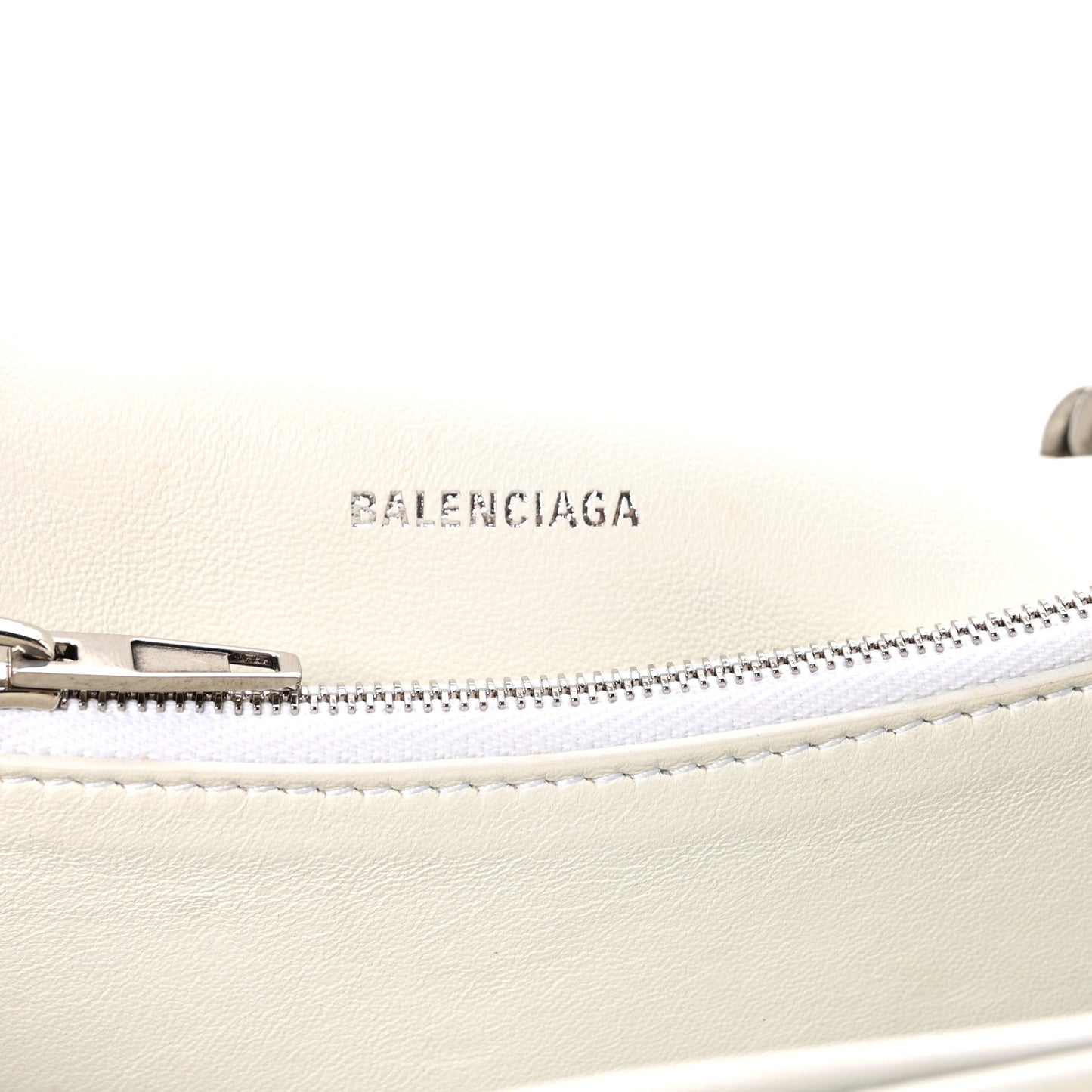 Crushed Calfskin Quilted Small Crush Chain Bag Optic White