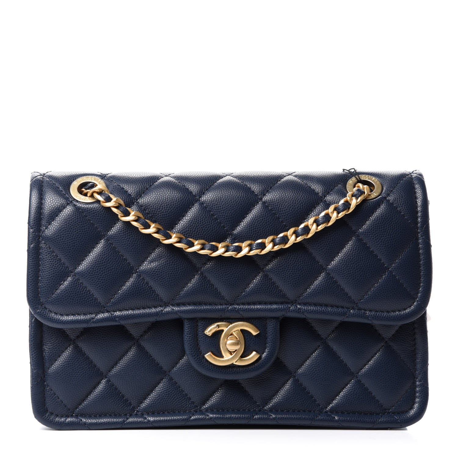 Chanel Caviar Quilted Medium Sweet Classic Flap Navy Blue 1 of 10