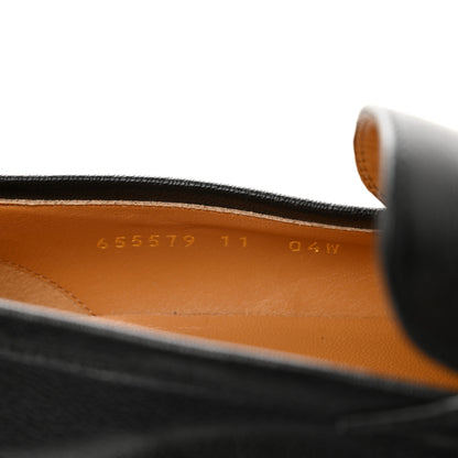 Gucci Goatskin Web Mens Horsebit Loafers 11 Black 8 of 9