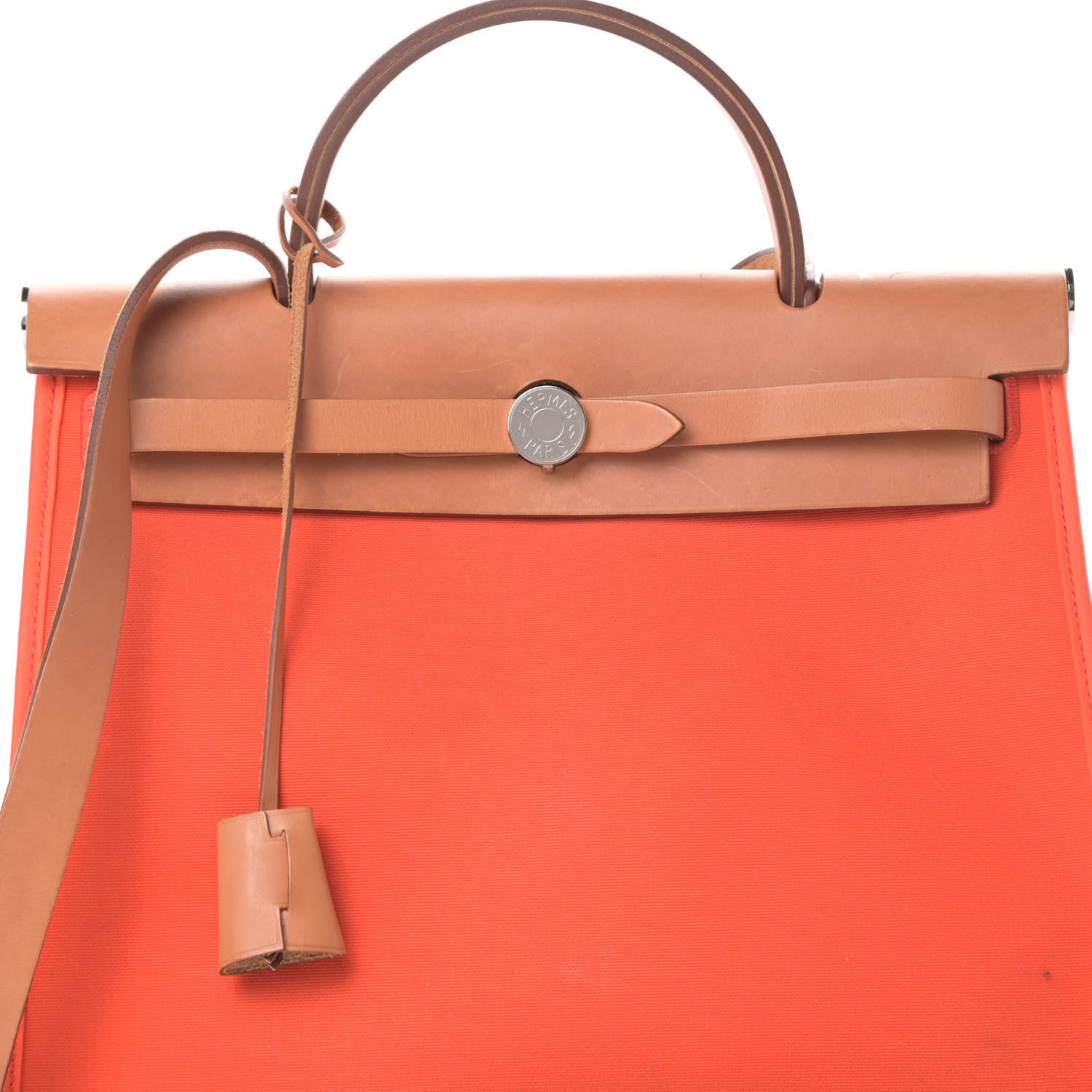 Hermes Vache Hunter Toile Herbag Zip 31 PM Capucine Fauve 9 of 20