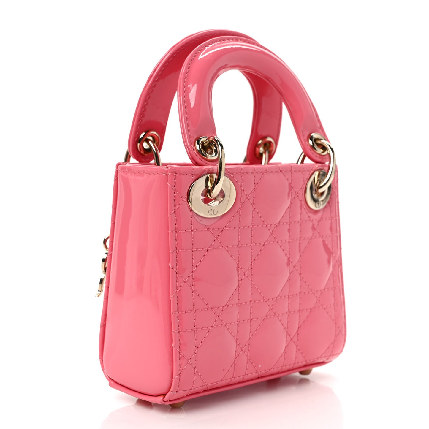 Patent Cannage Micro Lady Dior Peony Pink