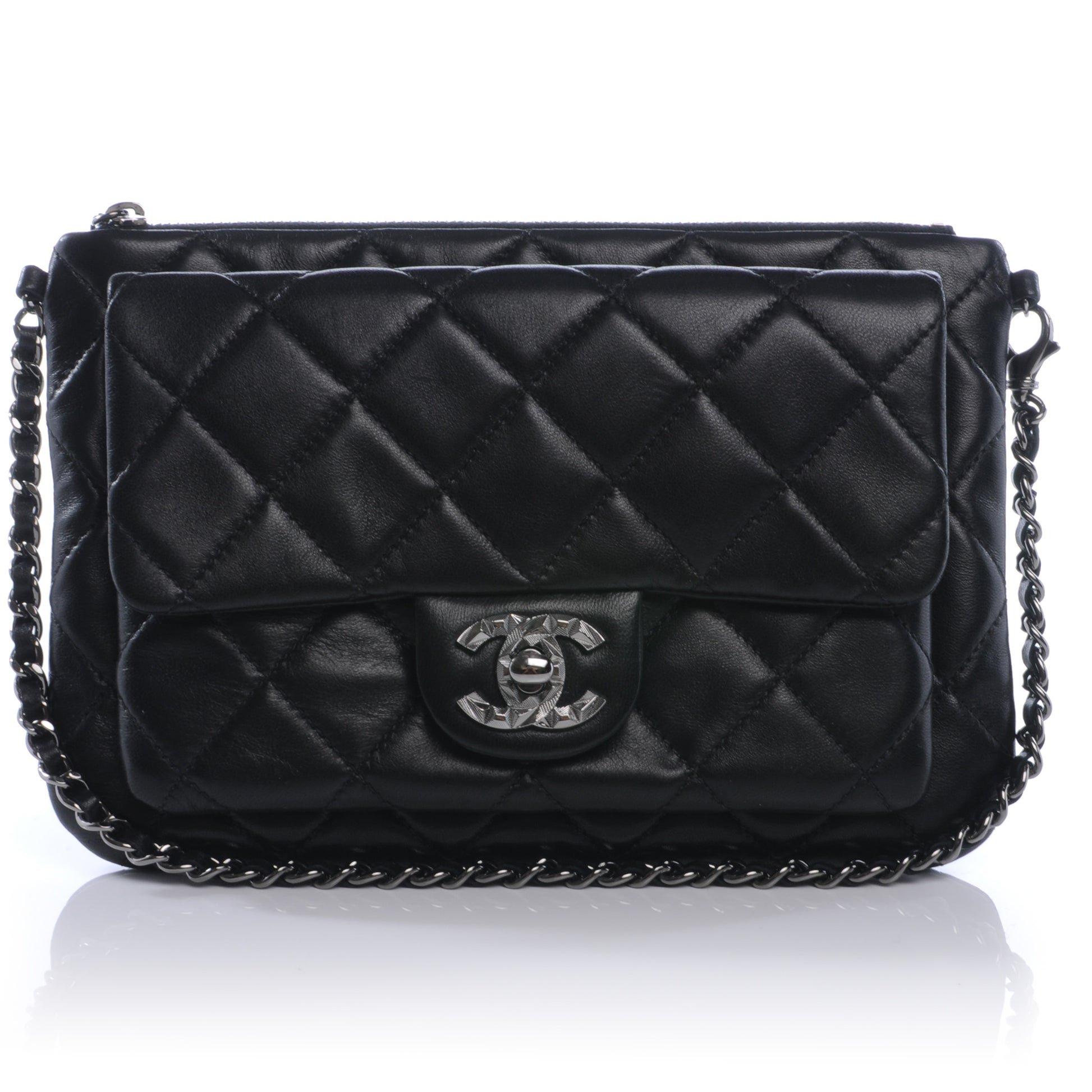 Chanel Lambskin Mineral Nights Flap Wristlet Black 1 of 11
