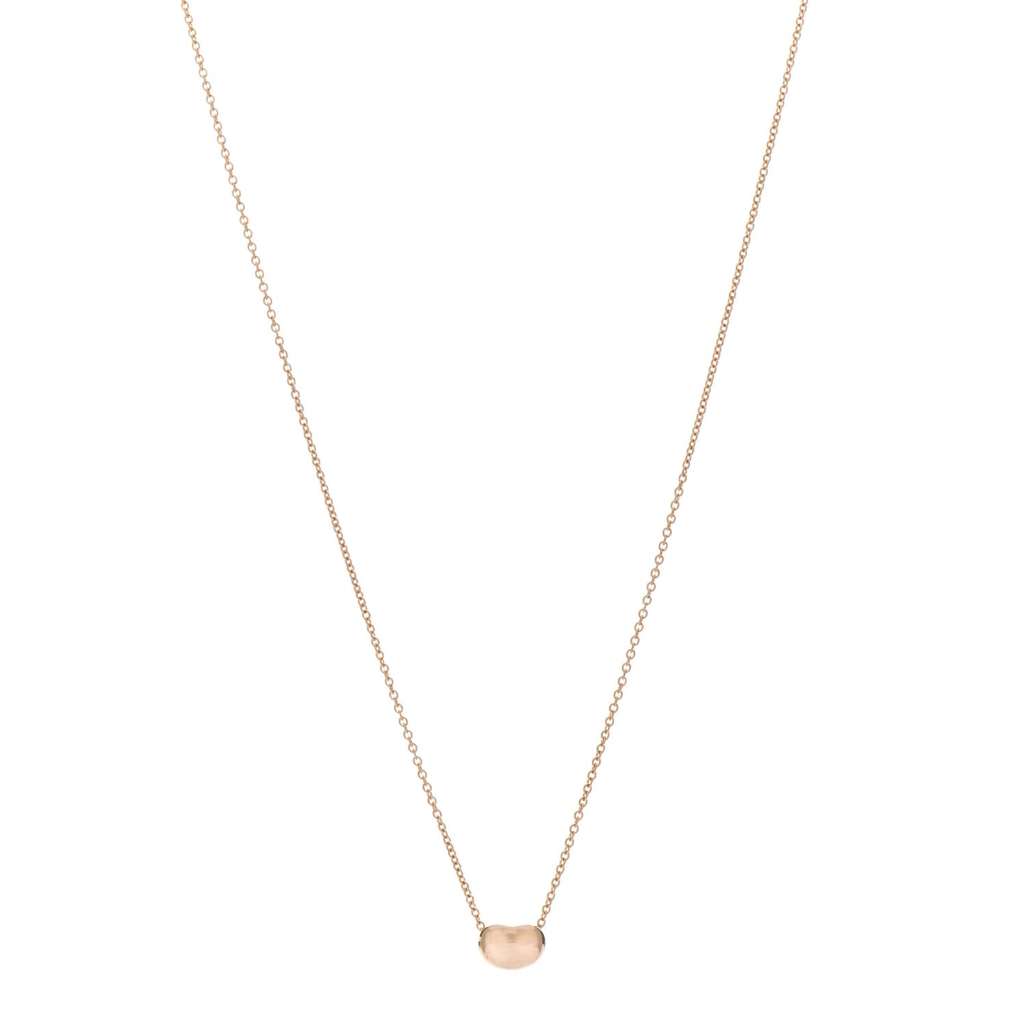 18K Rose Gold 6.5mm Elsa Peretti Bean Pendant Necklace