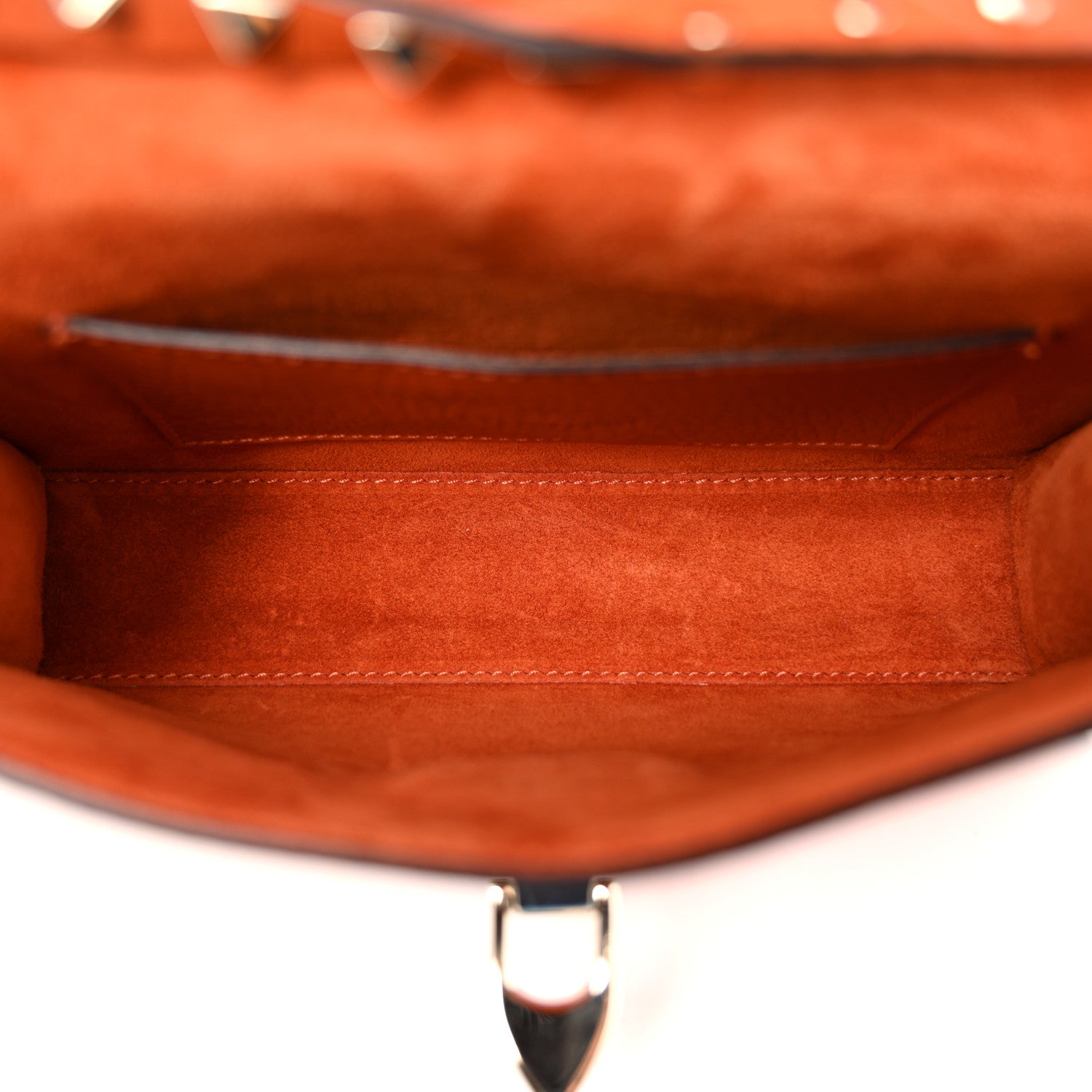 Valentino Garavani Pebbled Calfskin Medium Rockstud Flip Lock Crossbody Bag Orange 5 of 12