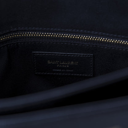 Saint Laurent Grain De Poudre Matelasse Chevron Medium Tribeca Shopping Bag Black 8 of 8