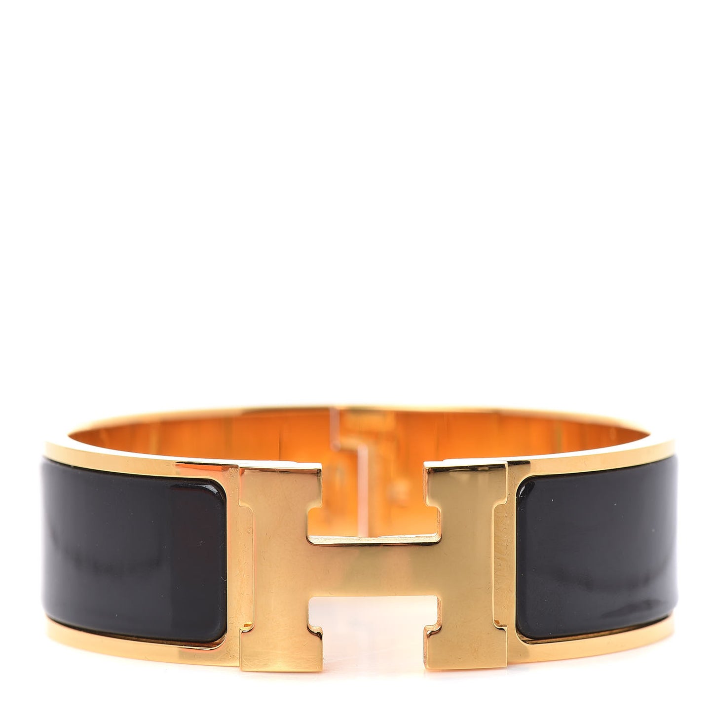 Enamel Wide Clic Clac H Bracelet GM Black
