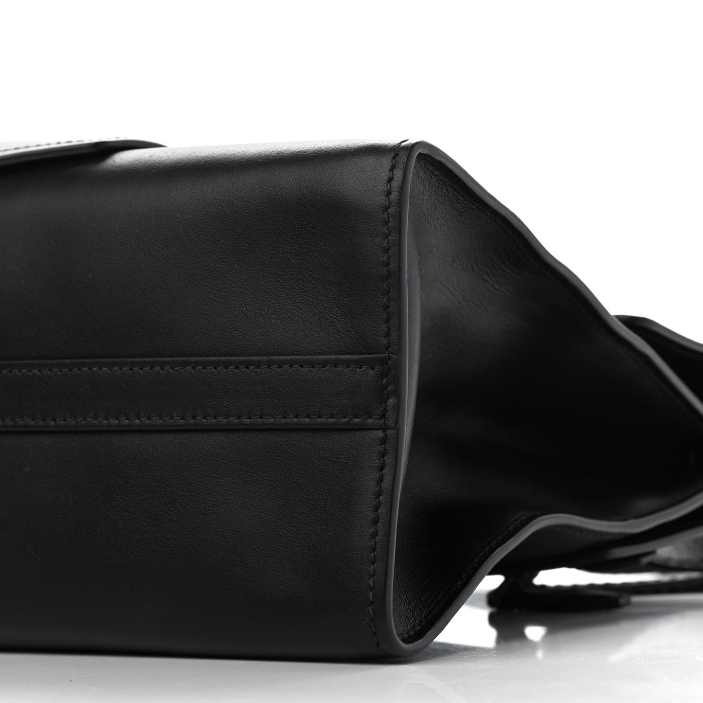 City Calf Ribbon Shoulder Bag Black