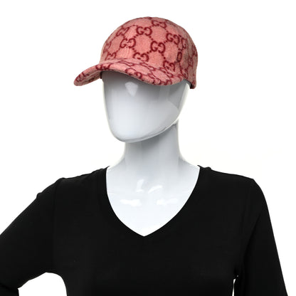 Gucci Covered Wool GG Monogram Baseball Hat S Roseate Red 2 of 6