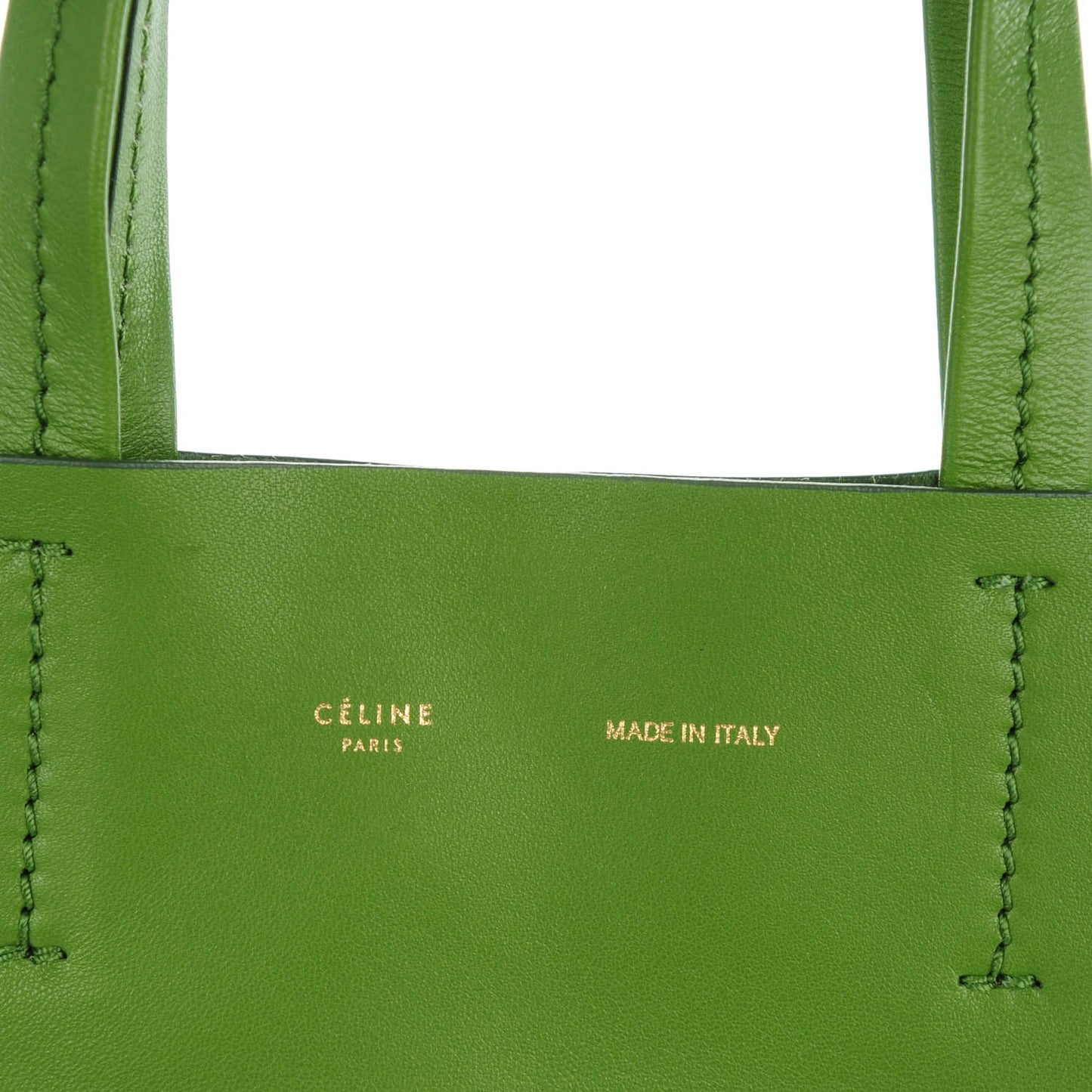 Lambskin Vertical Bi-Cabas Green