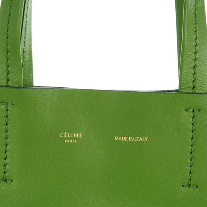 Celine Lambskin Vertical Bi-Cabas Green 6 of 8