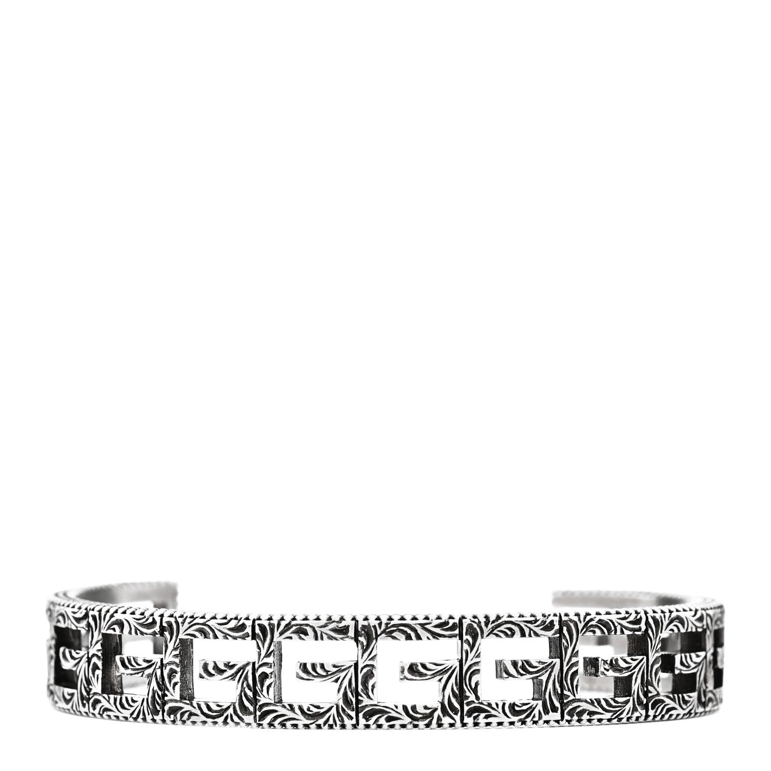 Gucci Sterling Silver Square G Motif Cuff Bracelet 1 of 5