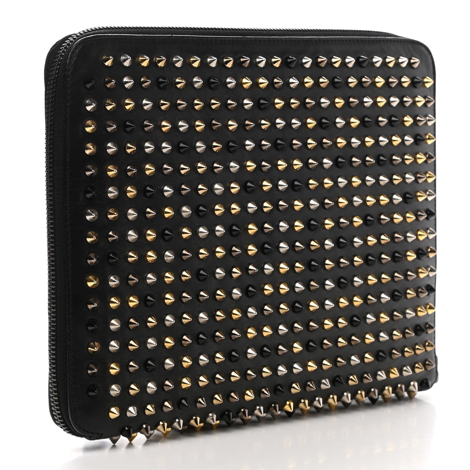 Christian Louboutin Metallic Calfskin Spiked IPad Case Black 2 of 6