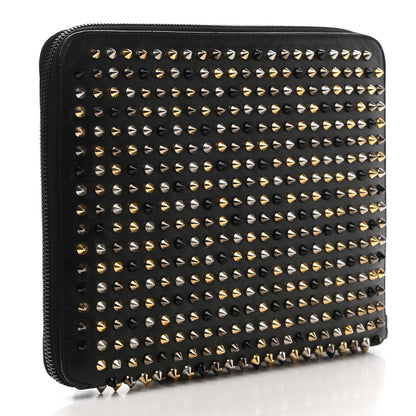 Christian Louboutin Metallic Calfskin Spiked IPad Case Black 2 of 6