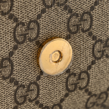 Gucci GG Supreme Monogram Azalea Calfskin Web Small Horsebit 1955 Crossbody Bag Beige Ebony Brown Sugar 12 of 14