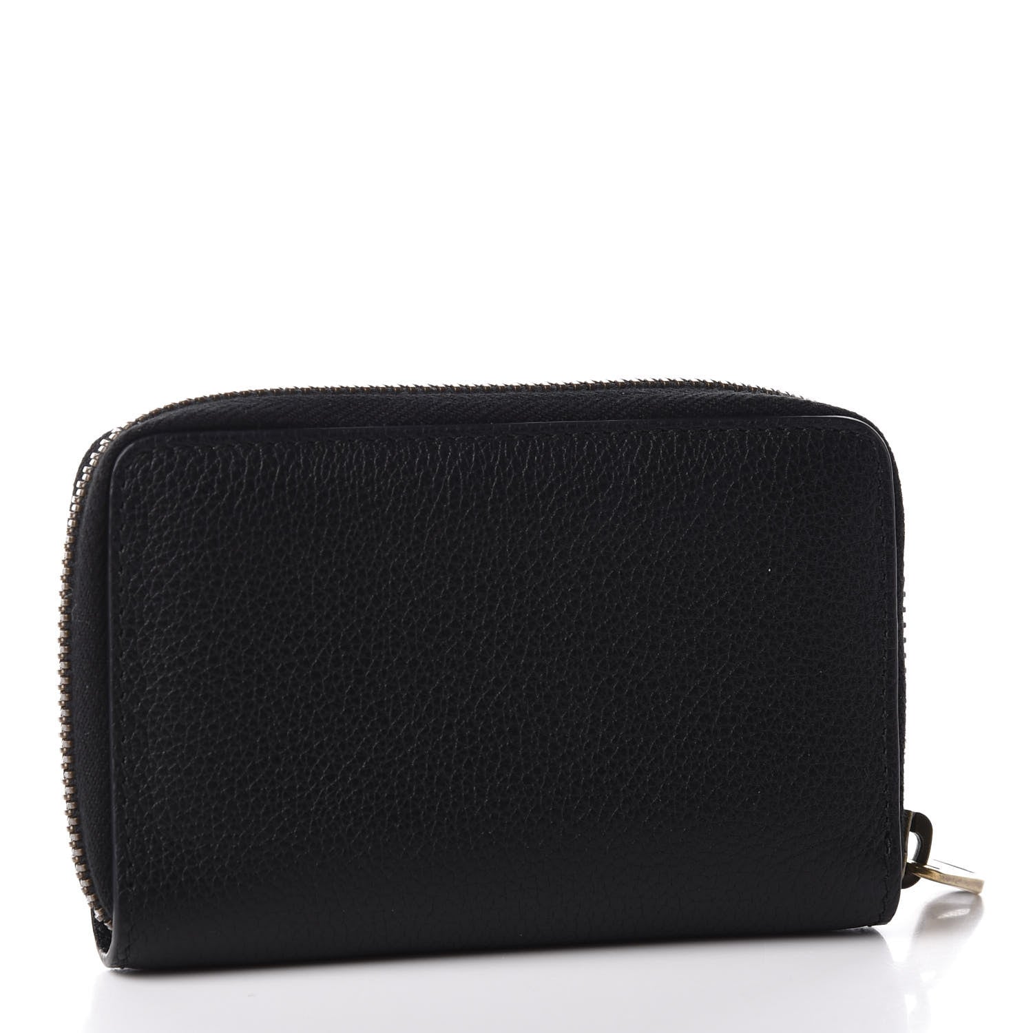 Gucci Calfskin Logo Zip Around Card Case Black 2 of 8